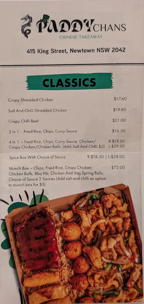Paddy Chans menu 2