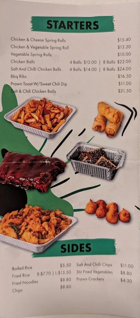 Paddy Chans menu 1
